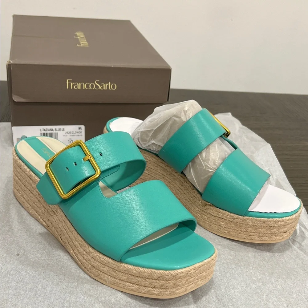 Franco Sarto Women's Taziana Espadrille Platform Sandals Blue